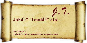 Jakó Teodózia névjegykártya